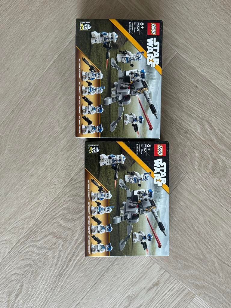 Twee Lego Star Wars 75345 501st Clone Troopers Battle Packs, Inclusief minifiguren, Star Wars, Lego, Nieuw
