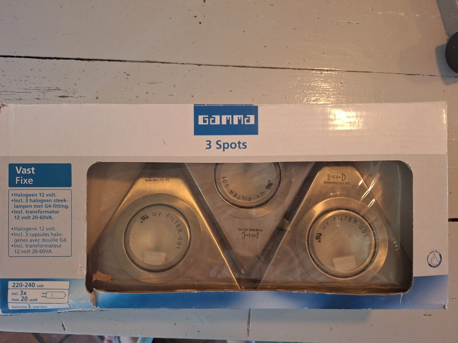 GAMMA 3 Spots Vaste Halogeen Verlichting, Halogeen, Nieuw, Ophalen of Verzenden, G4