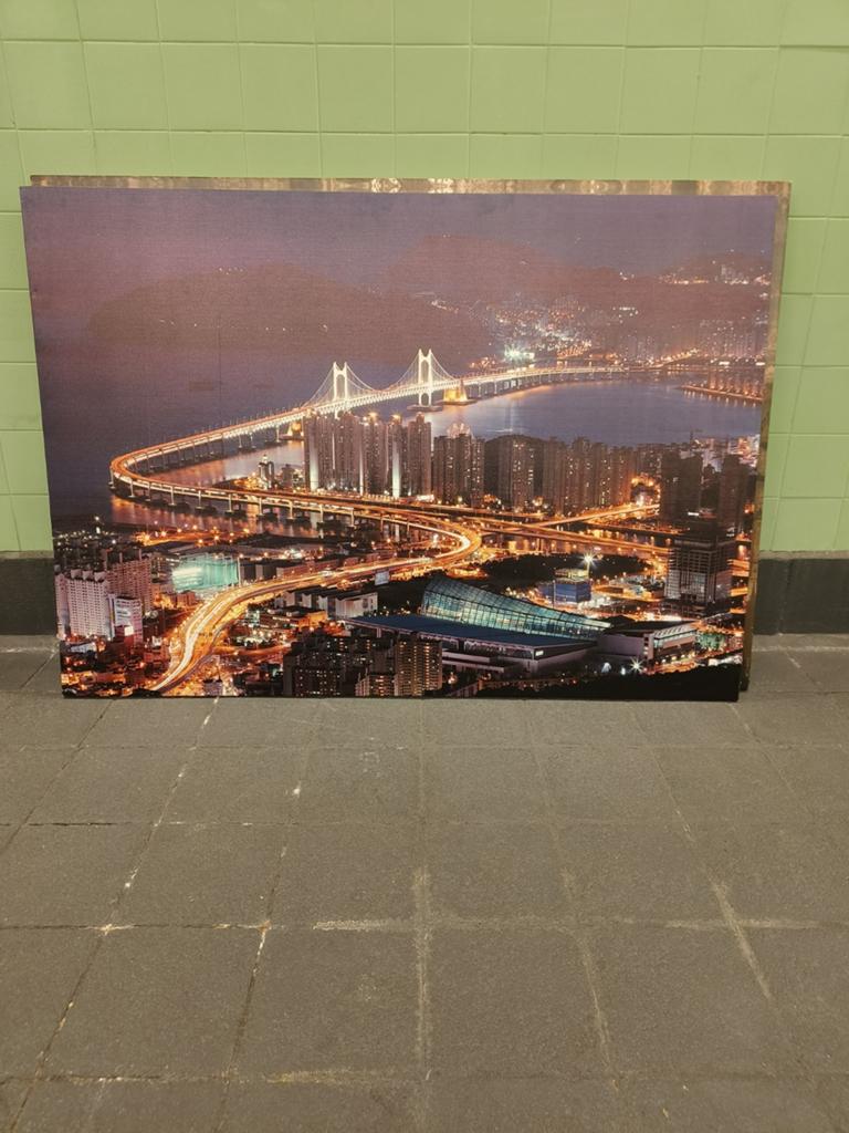 Groot Schilderij Canvas Stadsgezicht 200x140 cm, Huis en Inrichting, Woonaccessoires | Schilderijen, Tekeningen en Foto's, Ophalen