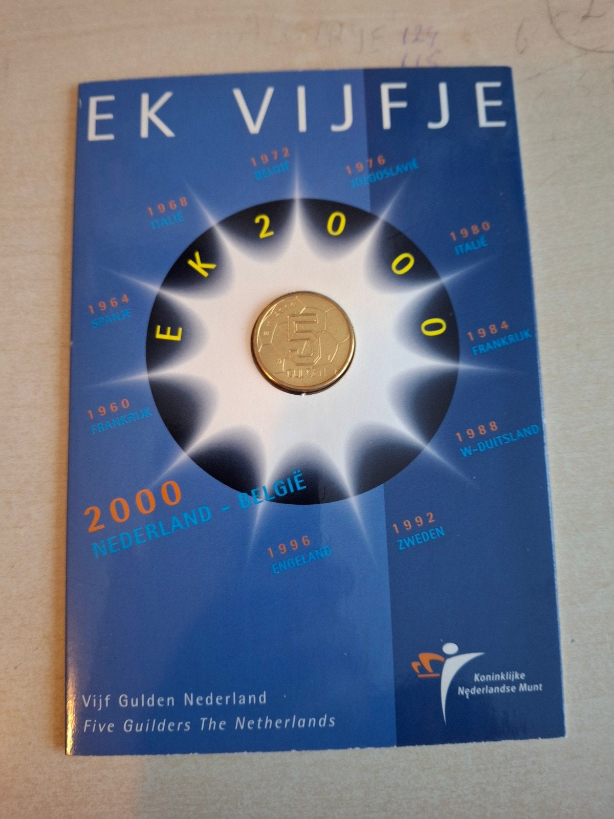 EK Voetbal Vijfje 2000 UNC - Koninklijke Nederlandse Munt, Ophalen of Verzenden