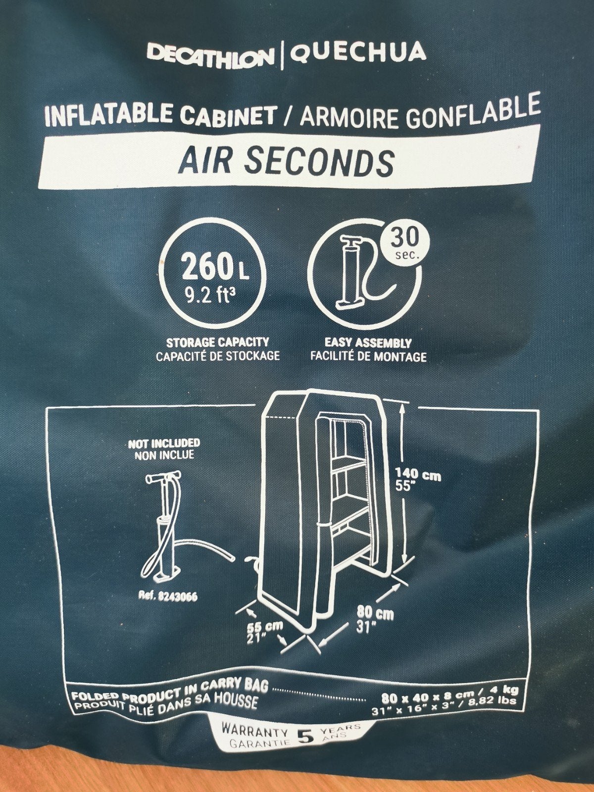Decathlon Quechua Air Seconds Opblaasbare Kast (260L), Ophalen of Verzenden, Zo goed als nieuw