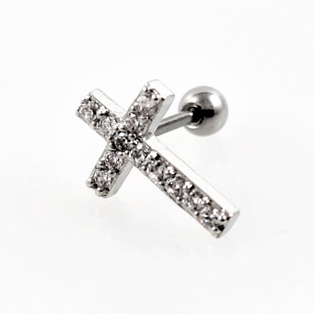 RVS Kruis Oorbel Oor Helix Tragus Kraakbeen Piercing Oorbel, Staal, Birgitta-Gracht 33, 6465 EL Kerkrade, Nederland, Verzenden