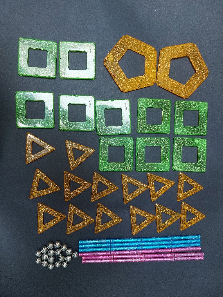 Geomag glitter set magneetstaafjes, Kinderen en Baby's, Ophalen of Verzenden, Gebruikt