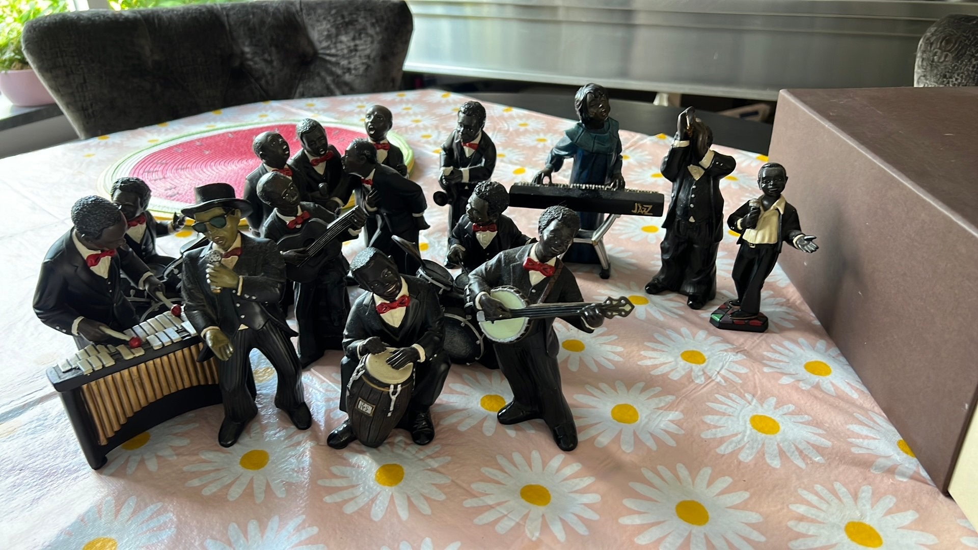 Vintage Jazz Band Beeldjes Set - Muzikale Decoratie, Ophalen, Zo goed als nieuw, Overige onderwerpen
