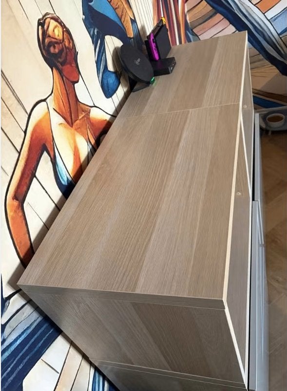 IKEA BESTÅ kastcombinatie eikenlook met 2 lades, Ophalen, Gebruikt, 100 tot 150 cm, Scandinavisch