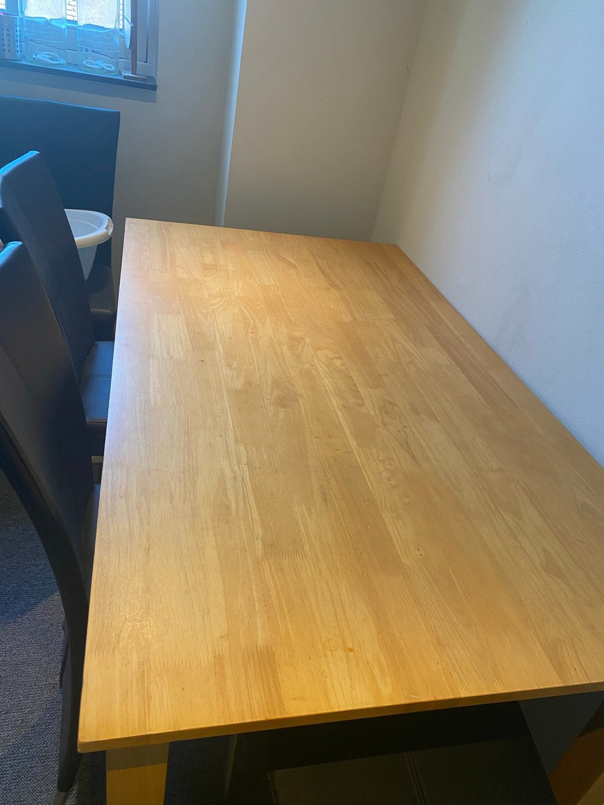 Houten eettafel, Huis en Inrichting, Tafels | Eettafels, Ophalen, Gebruikt, 50 tot 100 cm, Vijf personen of meer