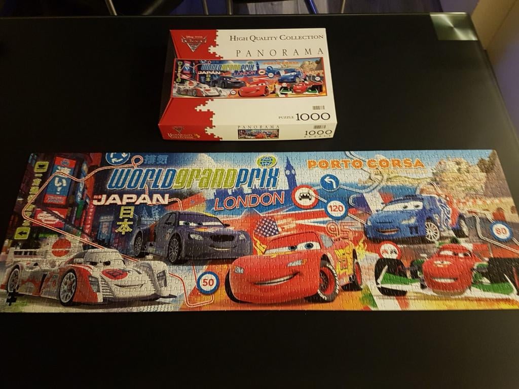 Cars panorama puzzel met 1000 stukjes., Ophalen of Verzenden, Zo goed als nieuw