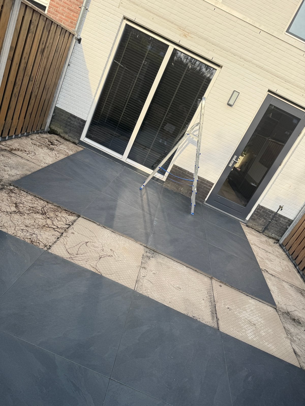 Keramische tegels 90x90x3 antraciet 12,15m2, Tuin en Terras, Ophalen, Keramiek, Zo goed als nieuw, 10 m² of meer