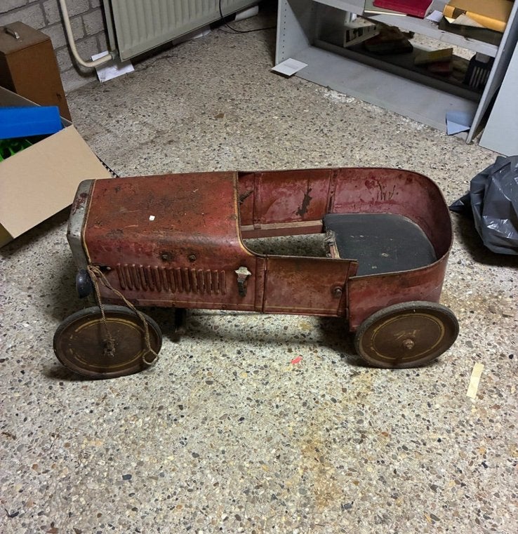 Vintage metalen trapauto- uniek verzamelobject, Ophalen