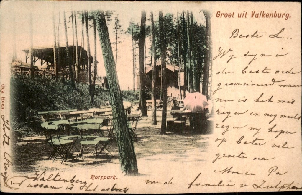Valkenburg - Roospark - Groet uit Valkenburg, Ophalen of Verzenden, Voor 1920, Gelopen, Limburg