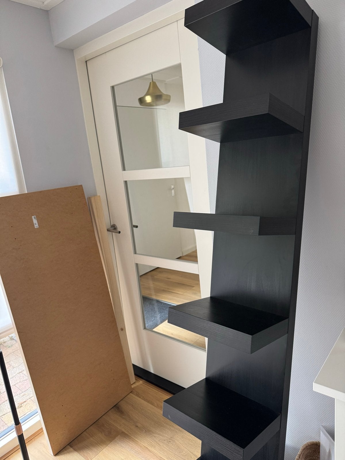 IKEA Lack wandrek zwartbruin 190x30, Ophalen, Met plank(en), Minder dan 50 cm, Gebruikt