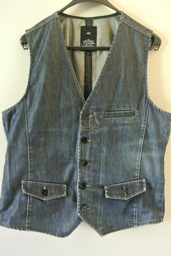 Heren vest (WE) jeans, Kleding | Heren, Jassen | Zomer, Zo goed als nieuw, Maat 56/58 (XL), Blauw, Ophalen of Verzenden