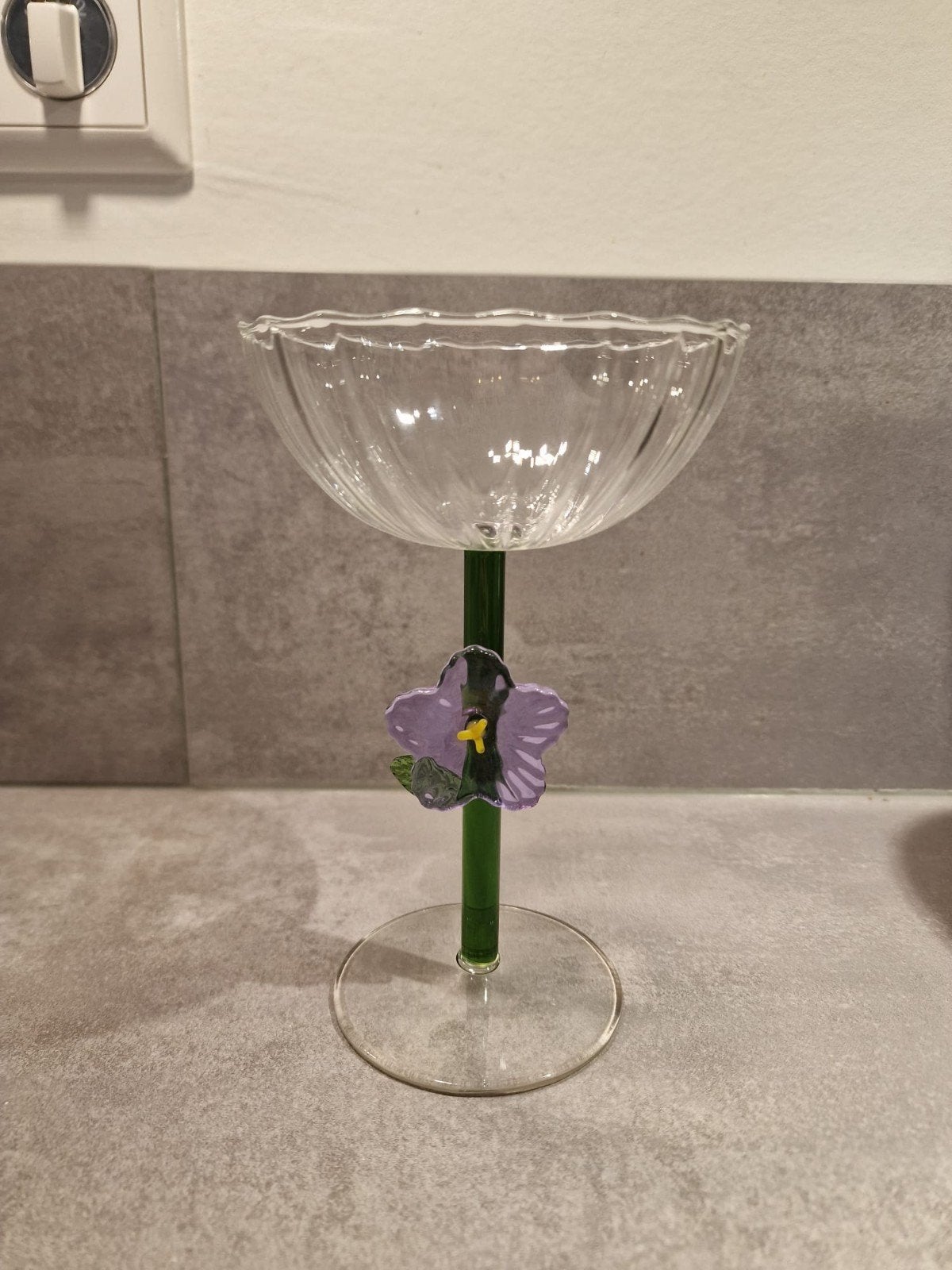 Set van 4 glazen dessertcoupes met bloemdecoratie, Ophalen of Verzenden