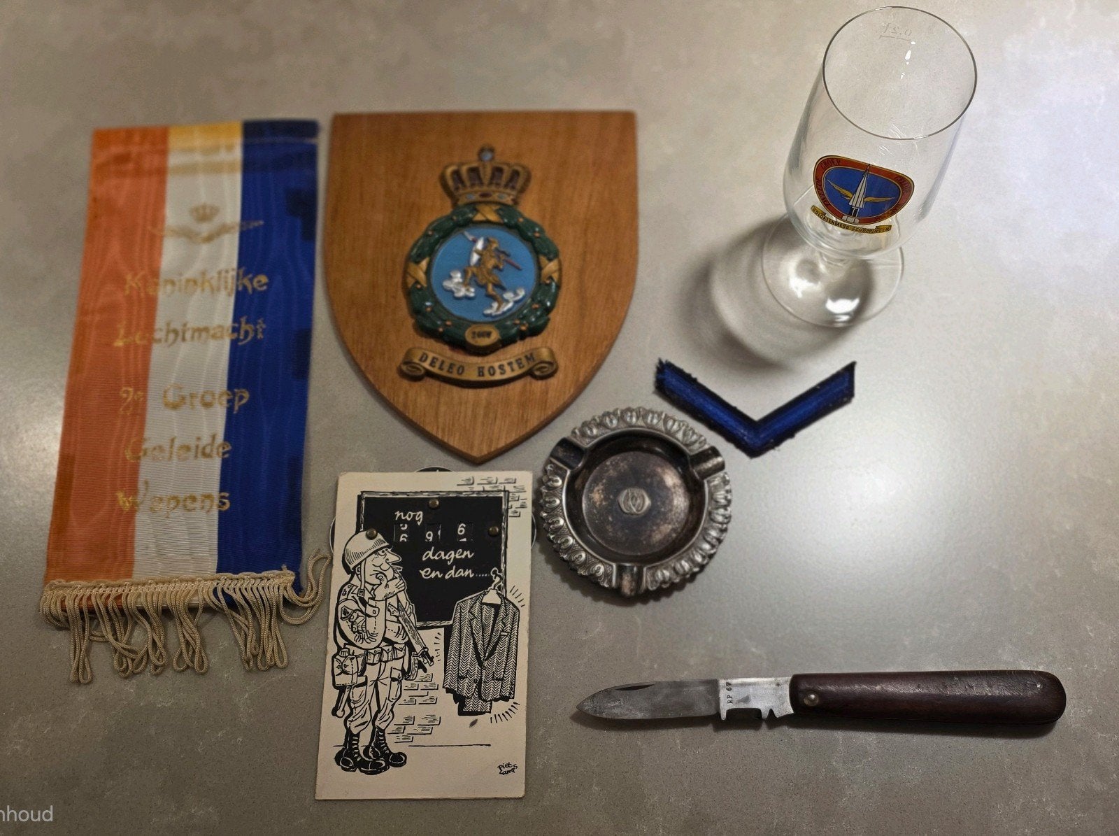 Verzameling militaire attributen (2GGW), Verzamelen, Ophalen of Verzenden, Landmacht, Nederland, Embleem of Badge