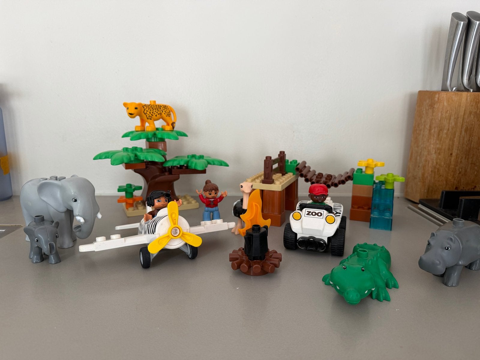 6156 LEGO Duplo Safari Set met Dieren en Vliegtuig, Ophalen of Verzenden, Gebruikt, Overige merken