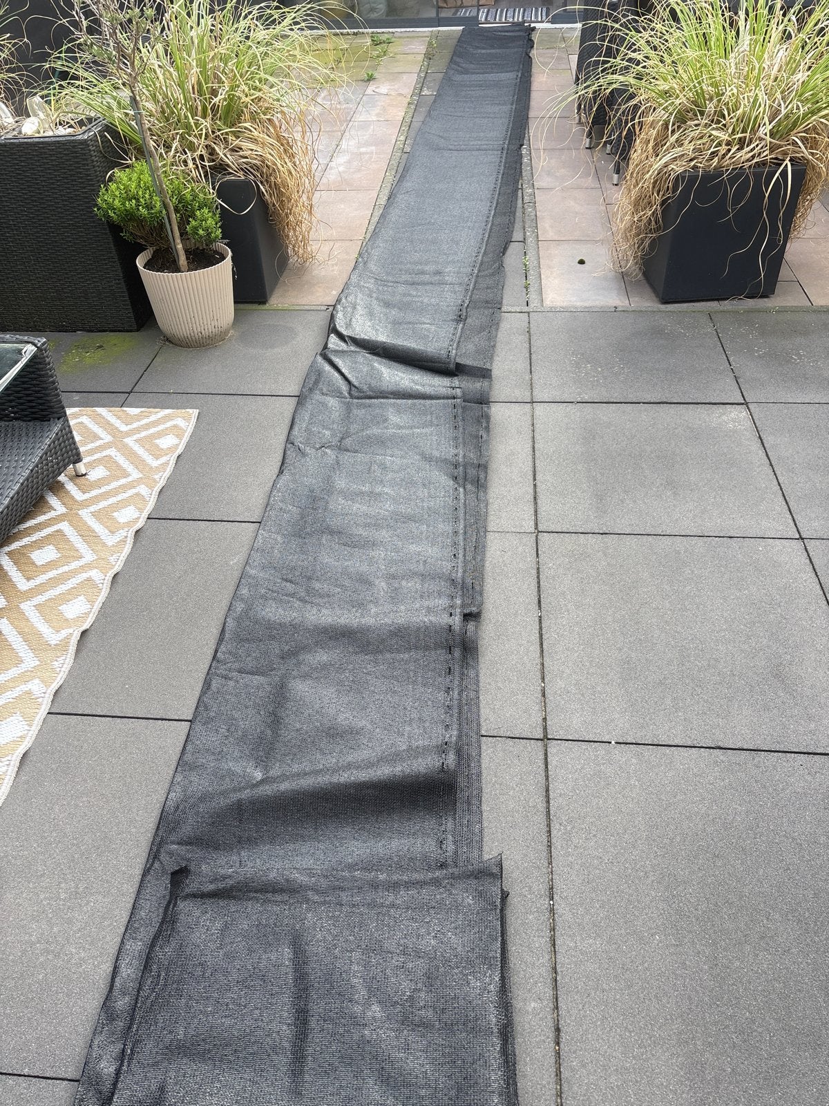Zwart schaduwdoek/privacyscherm voor tuin of balkon nieuw, Tuin en Terras, Kunststof, 200 cm of meer, Nieuw, Ophalen of Verzenden