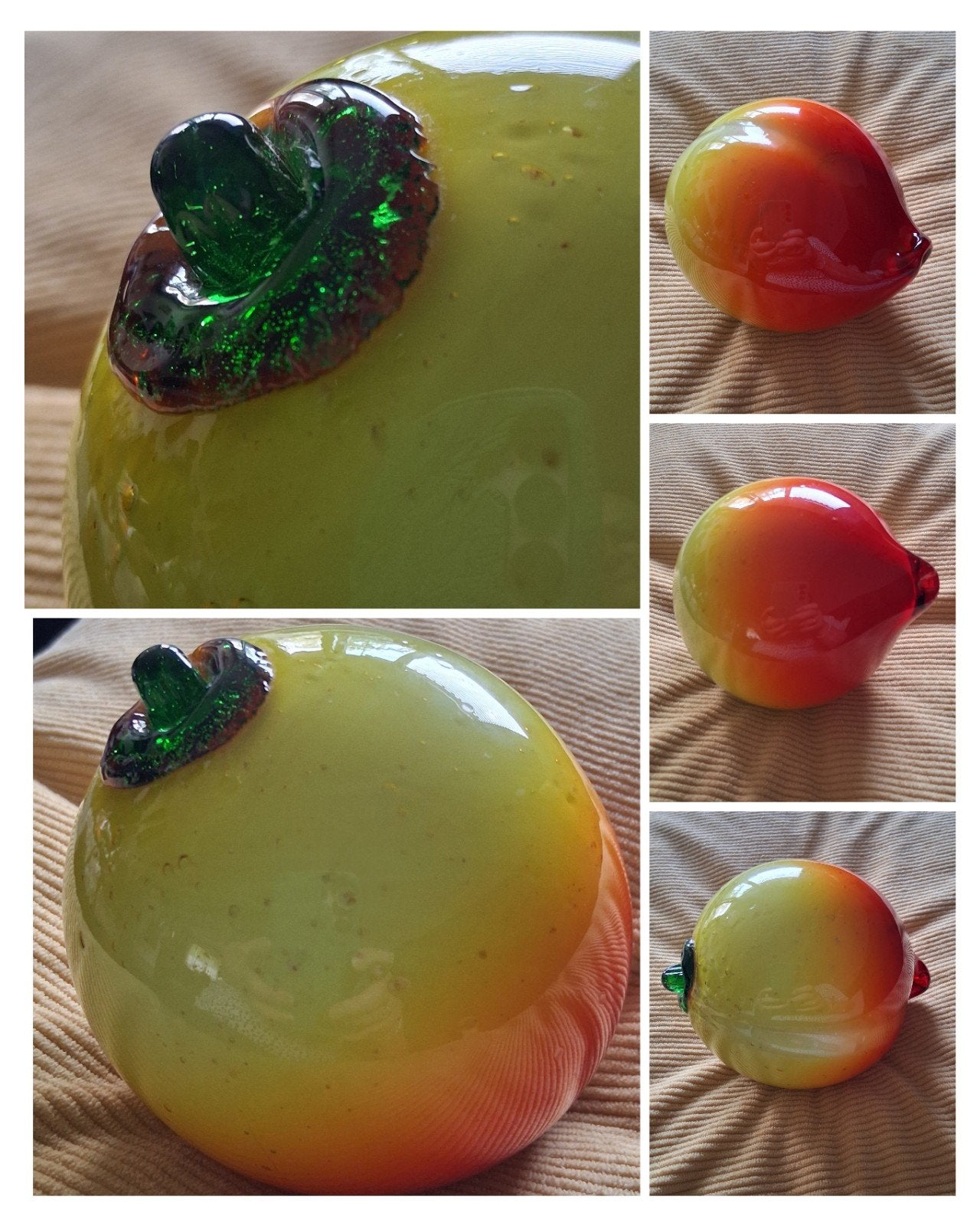 Murano-stijl Glazen Appel - Vintage Mondgeblazen Kunstglas, Ophalen of Verzenden