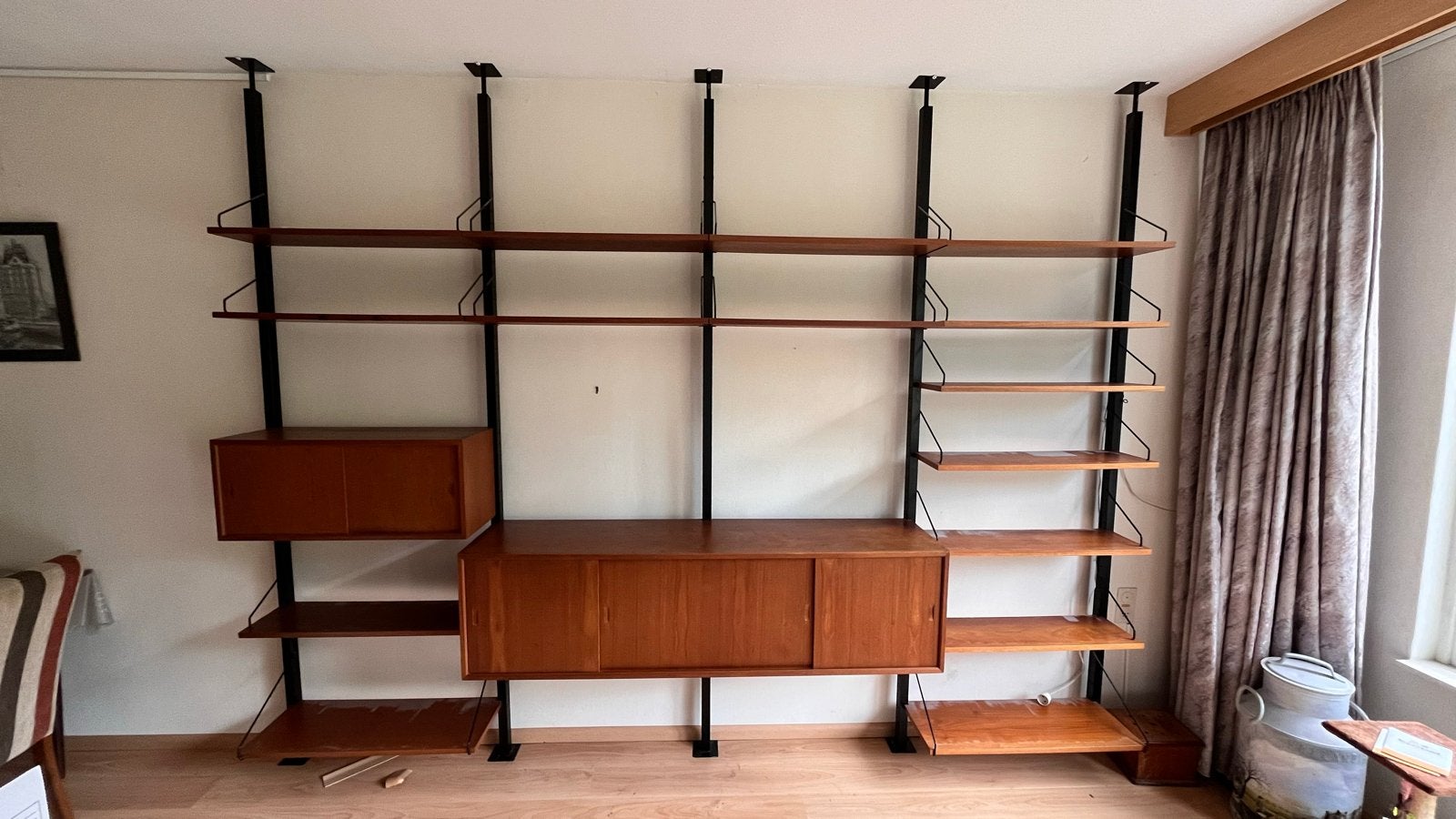 Deens design modulair wandsysteem met kasten en planken, Huis en Inrichting, Kasten | Boekenkasten, Ophalen, Gebruikt, 200 cm of meer