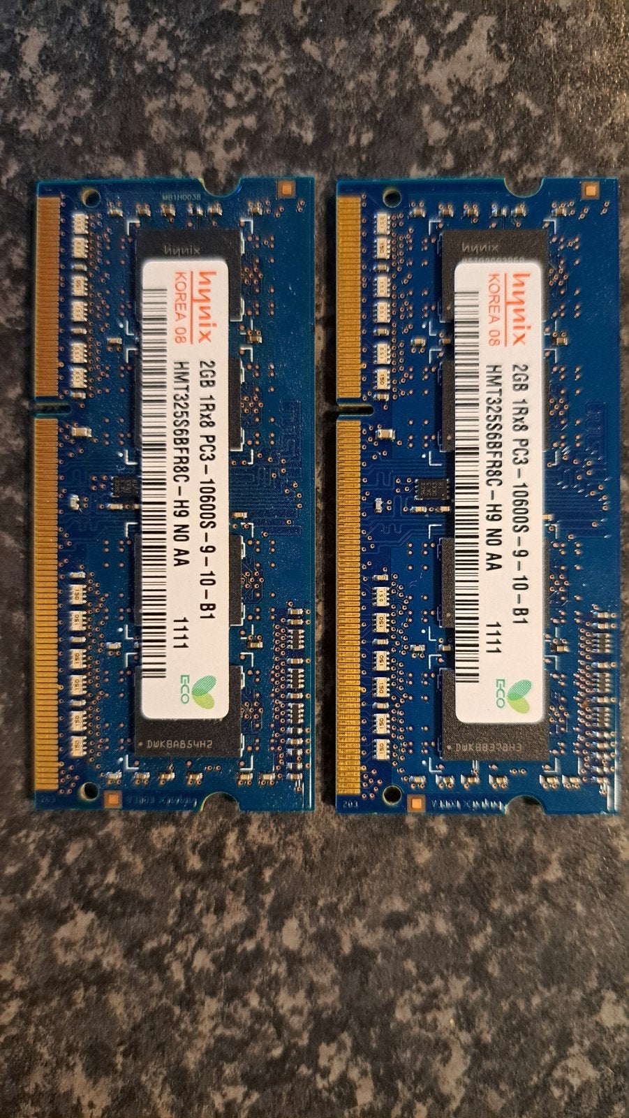Hynix 2x 2GB DDR3 RAM Geheugen voor Laptop/Desktop, Computers en Software, RAM geheugen, Gebruikt, DDR3, Ophalen of Verzenden