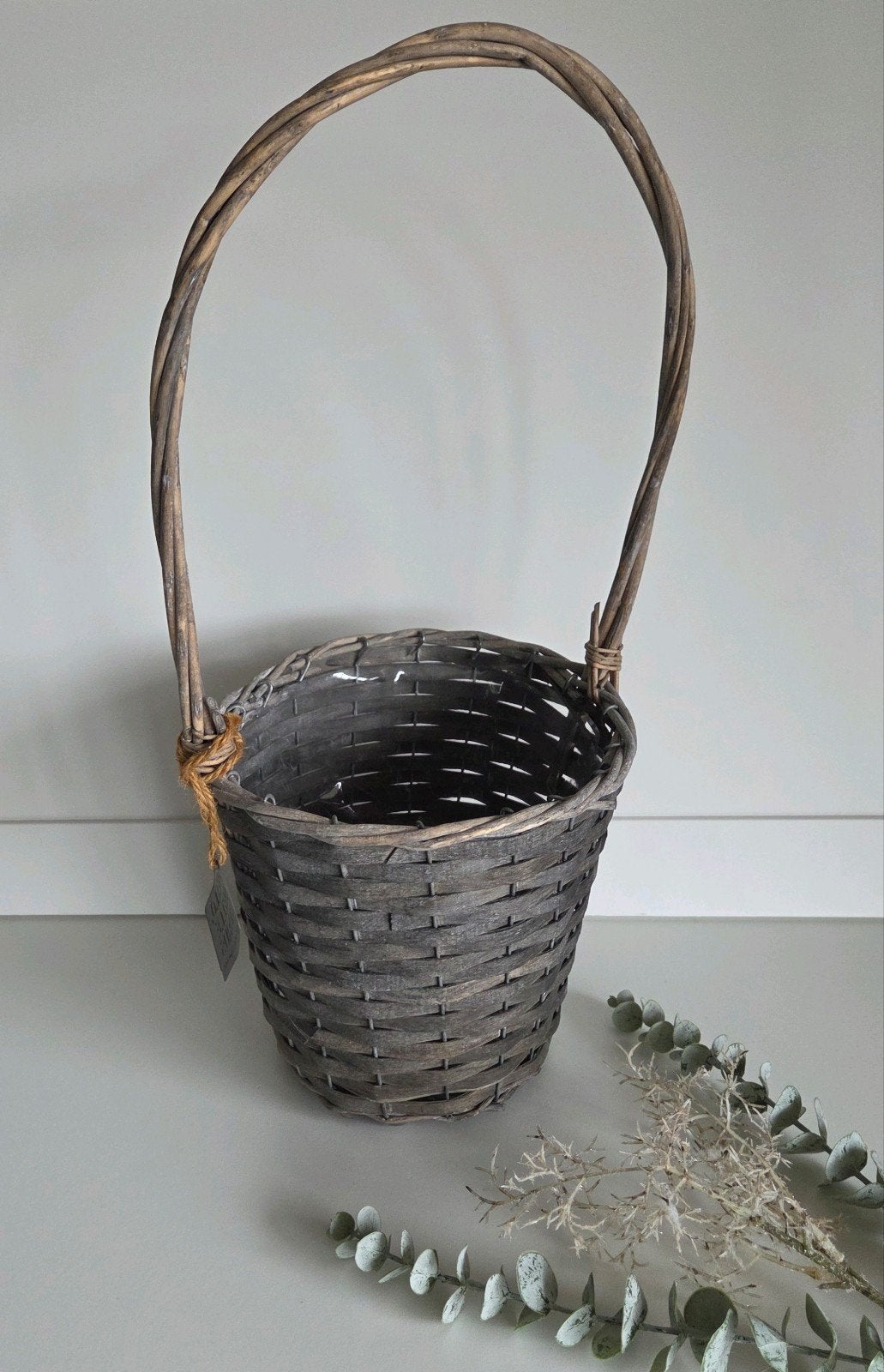 Nieuwe bloempot mandje met plastic invoer H:48/20cm B:21cm, Ophalen