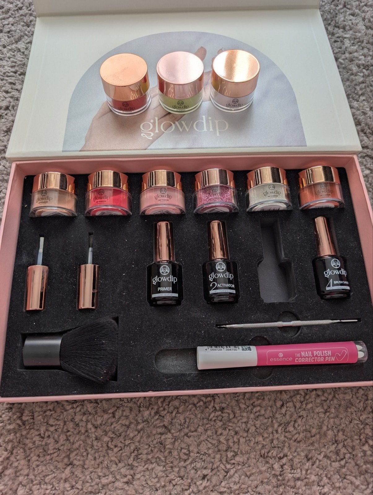Glowdip kleuren en onderdelen starterset, Ophalen of Verzenden, Zo goed als nieuw, Overige kleuren, Handen en Nagels