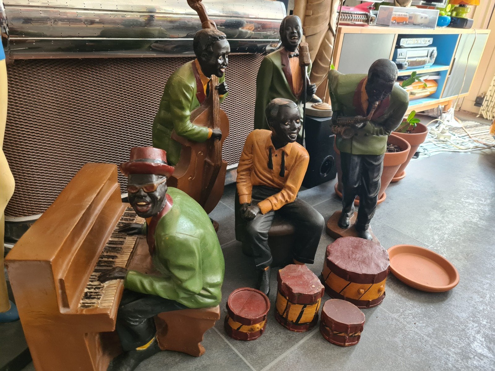 Jazz Beelden Set - 60 cm Hoge Muzikanten Figuren, Groep mensen, Beeld, Modern, Meerkleurig