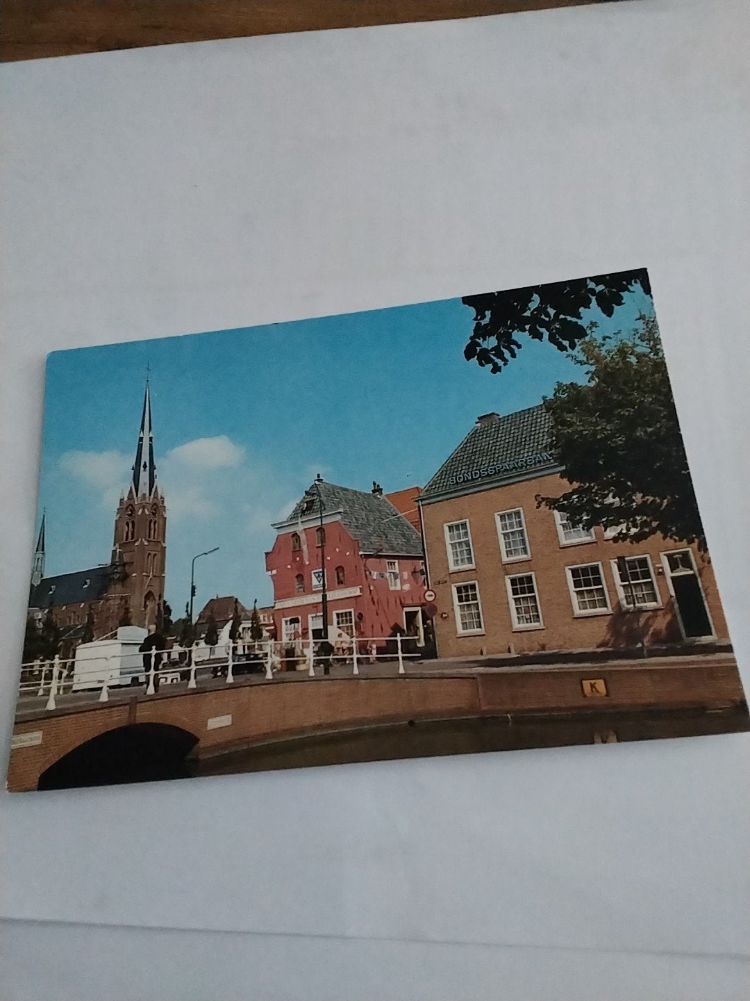 Oude Ansichtkaart Weesp Slijkstraatbrug Kerk, Verzamelen, Ophalen of Verzenden, 1960 tot 1980, Ongelopen, Noord-Holland