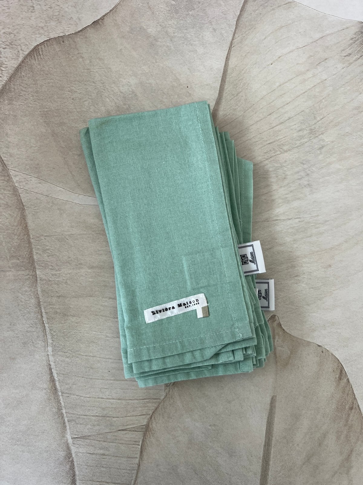 Riviera Maison - 6x nieuwe servetten mint groen, Ophalen of Verzenden, Zo goed als nieuw, Glas, Overige stijlen