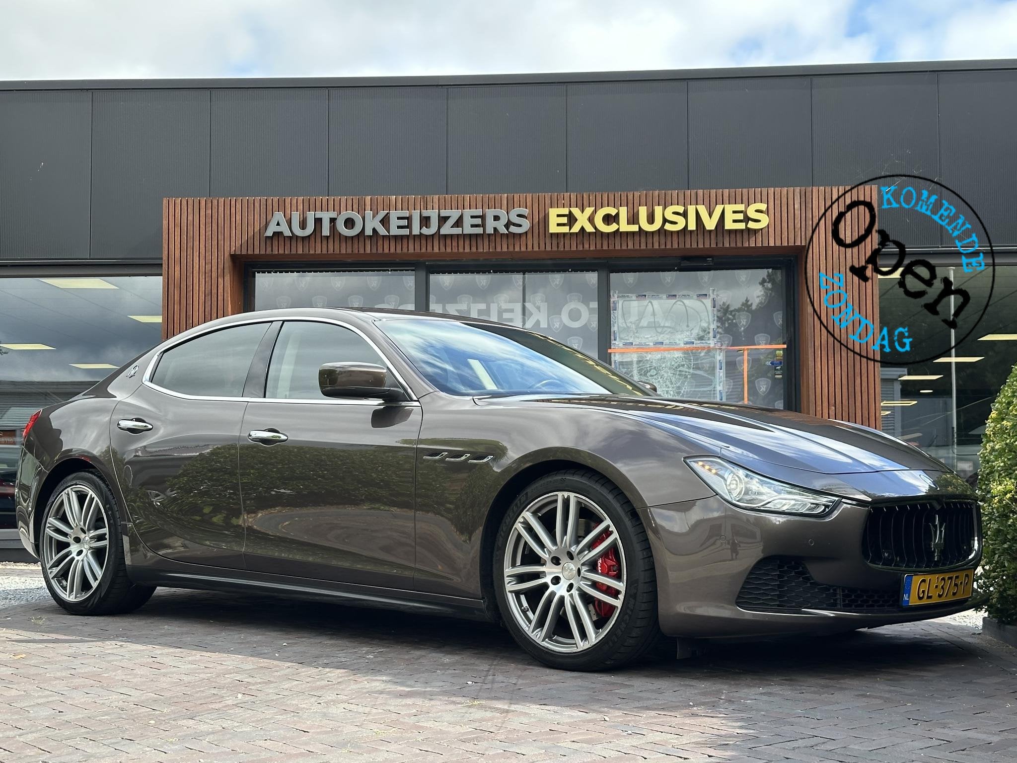 Maserati Ghibli 3.0 V6 D Leer Navi 20”, Auto's, Achterwielaandrijving, Gebruikt, Euro 6, Bruin