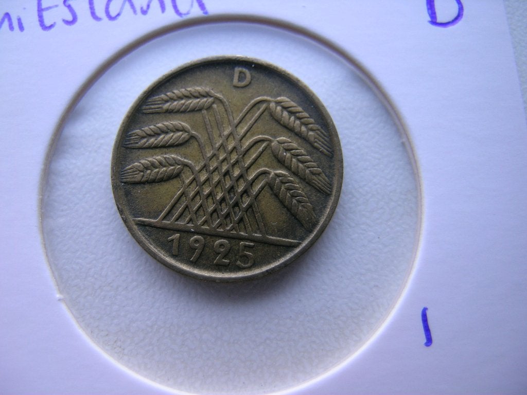 5 Reichspfennig 1925 D Duitsland (nr 1), Ophalen of Verzenden, Duitsland, Losse munt