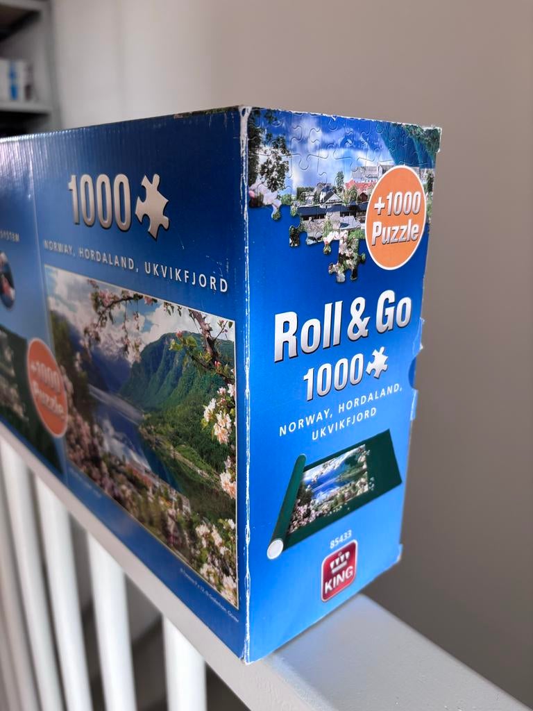 King Roll&Go Puzzel 1000 stukjes Noorwegen fjord, Ophalen of Verzenden, 500 t/m 1500 stukjes, Gebruikt, Legpuzzel