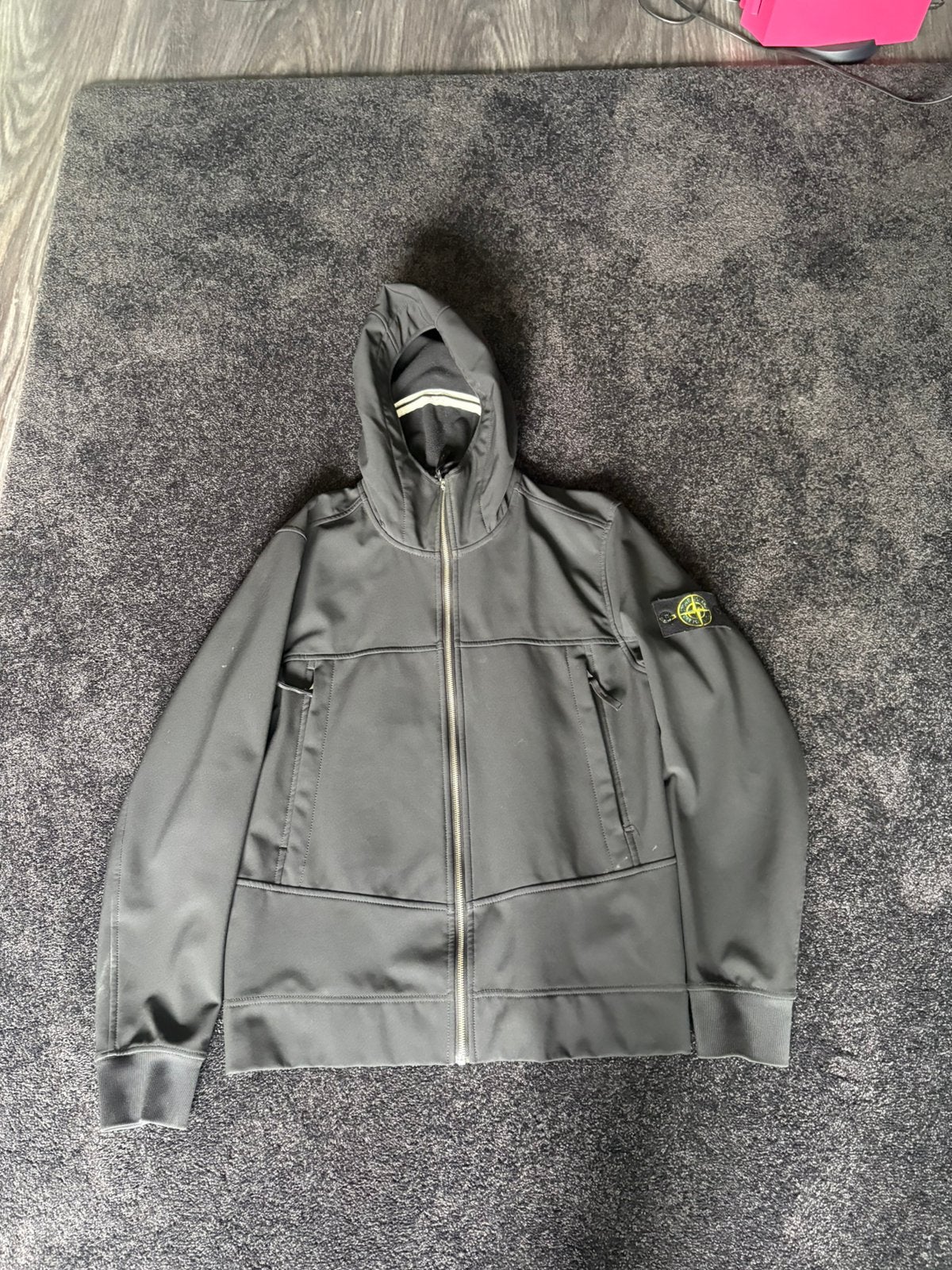 Stone Island Soft Shell jas - Maat M, Ophalen of Verzenden, Gedragen, Maat 48/50 (M), Zwart