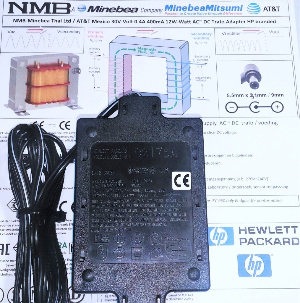 Cal-Comp Model R1616 HP C2176A 30V 400mA Oplader Adapter, Ophalen of Verzenden, Zo goed als nieuw, Printerkabel, HP (ORIGINEEL)