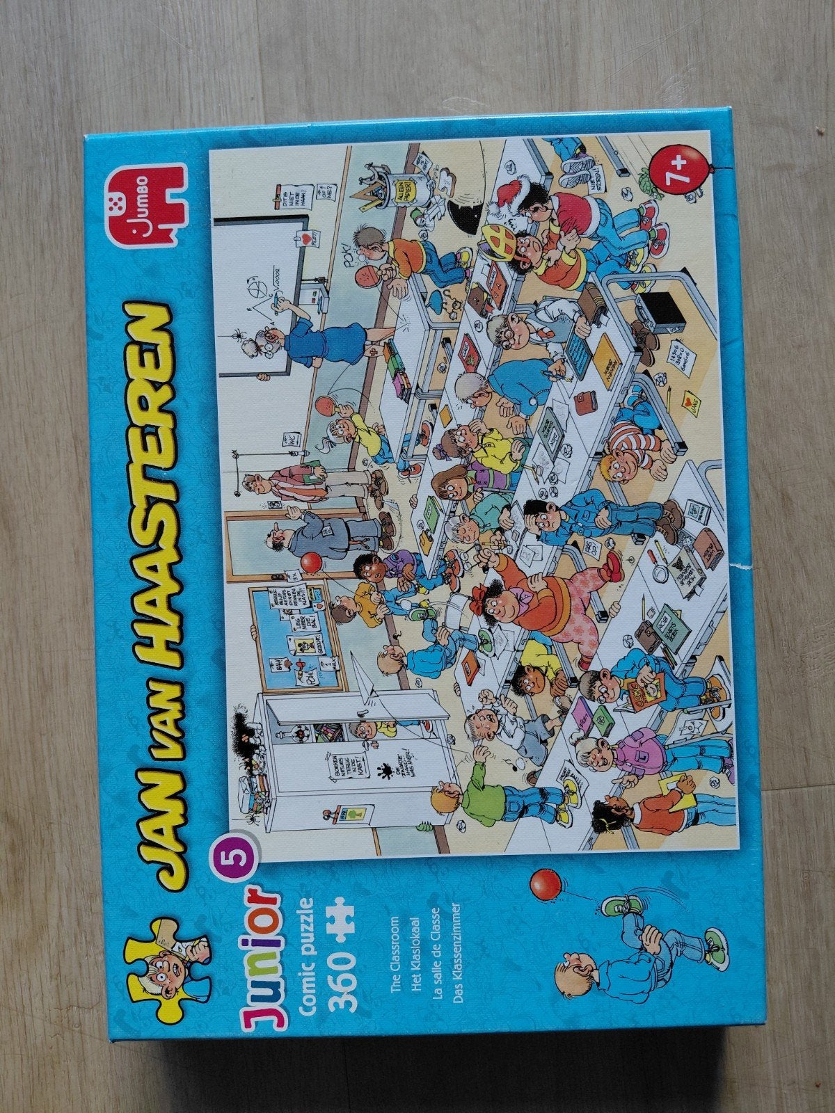 Jan van Haasteren Junior Comic Puzzel - Het Klaslokaal 360+, Ophalen of Verzenden, Meer dan 50 stukjes, Zo goed als nieuw, 6 jaar of ouder