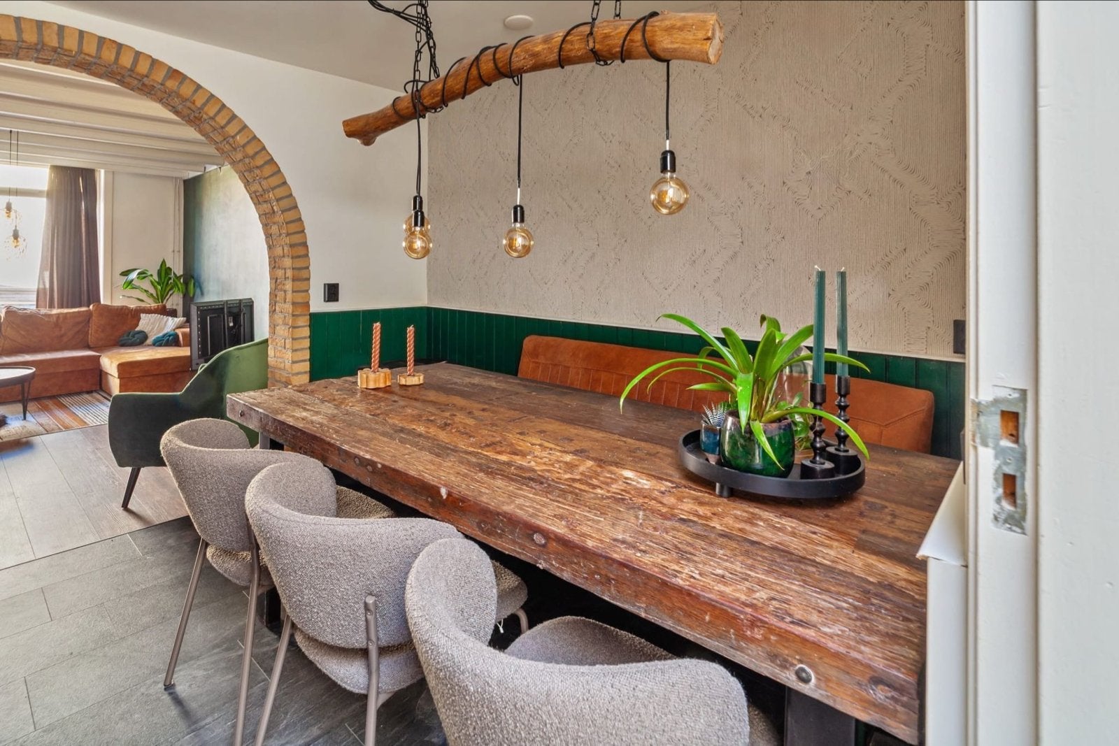 Unieke Boomstam Hanglamp - Exclusief Lampen, Ophalen, Gebruikt, Hout, E27 (groot)