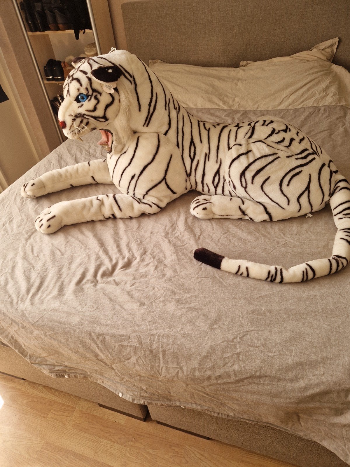 Grote witte tijger knuffel, Ophalen, Zo goed als nieuw, Wit, Groot (groter dan 80 cm)