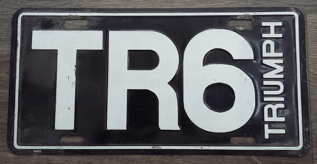 Jaren 60 - 70 Merk Bord Nummerbord Oldtimer Triumph TR6 Auto, Verzamelen, Ophalen of Verzenden, Gebruikt, Auto's