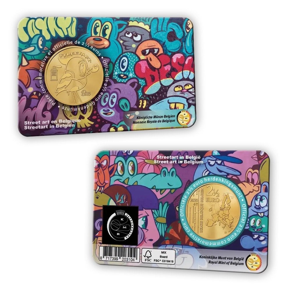 2,50 Euro Belgie 2025 - Streetart - BU Coincard Fr of Nl, Verzenden, België, Overige waardes, Losse munt