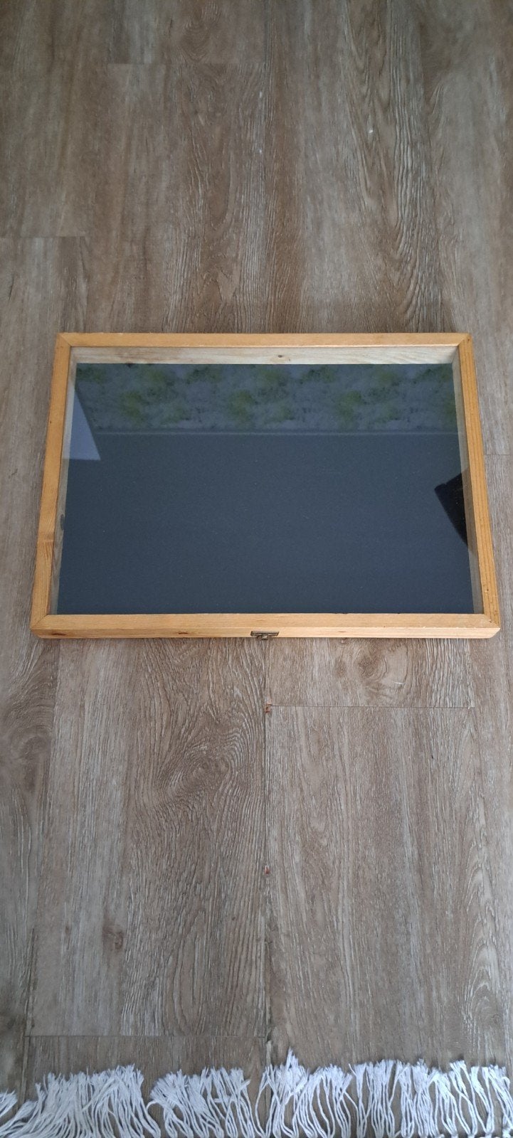 Houten sieradenkistje met glazen deksel - 50x37x5 cm, Huis en Inrichting, Ophalen, Minder dan 50 cm, Gebruikt, Glas