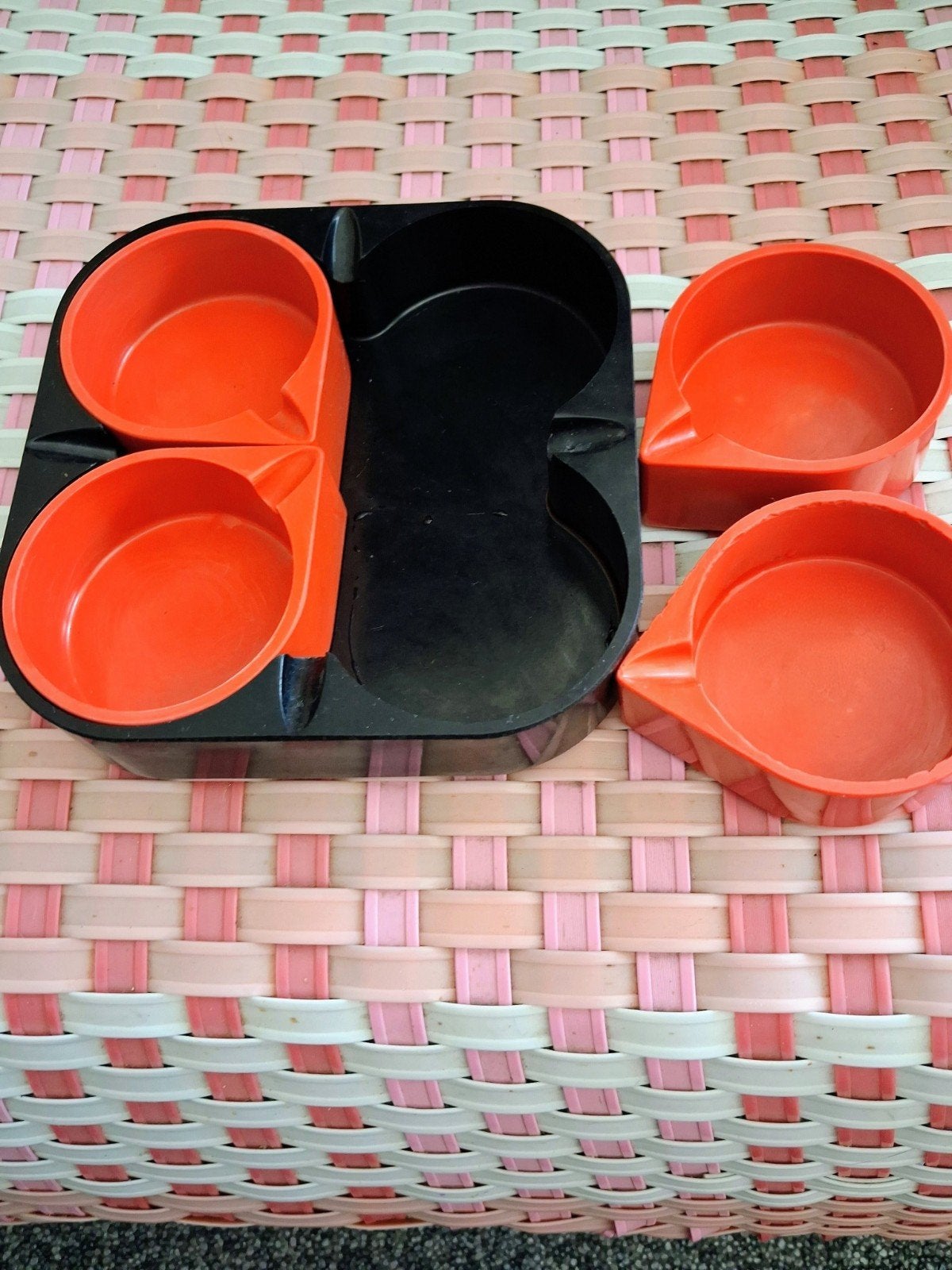 Vintage Space Age Asbak Set – Ipama (Halm Design) Jaren '60, Ophalen of Verzenden, Huis en Inrichting