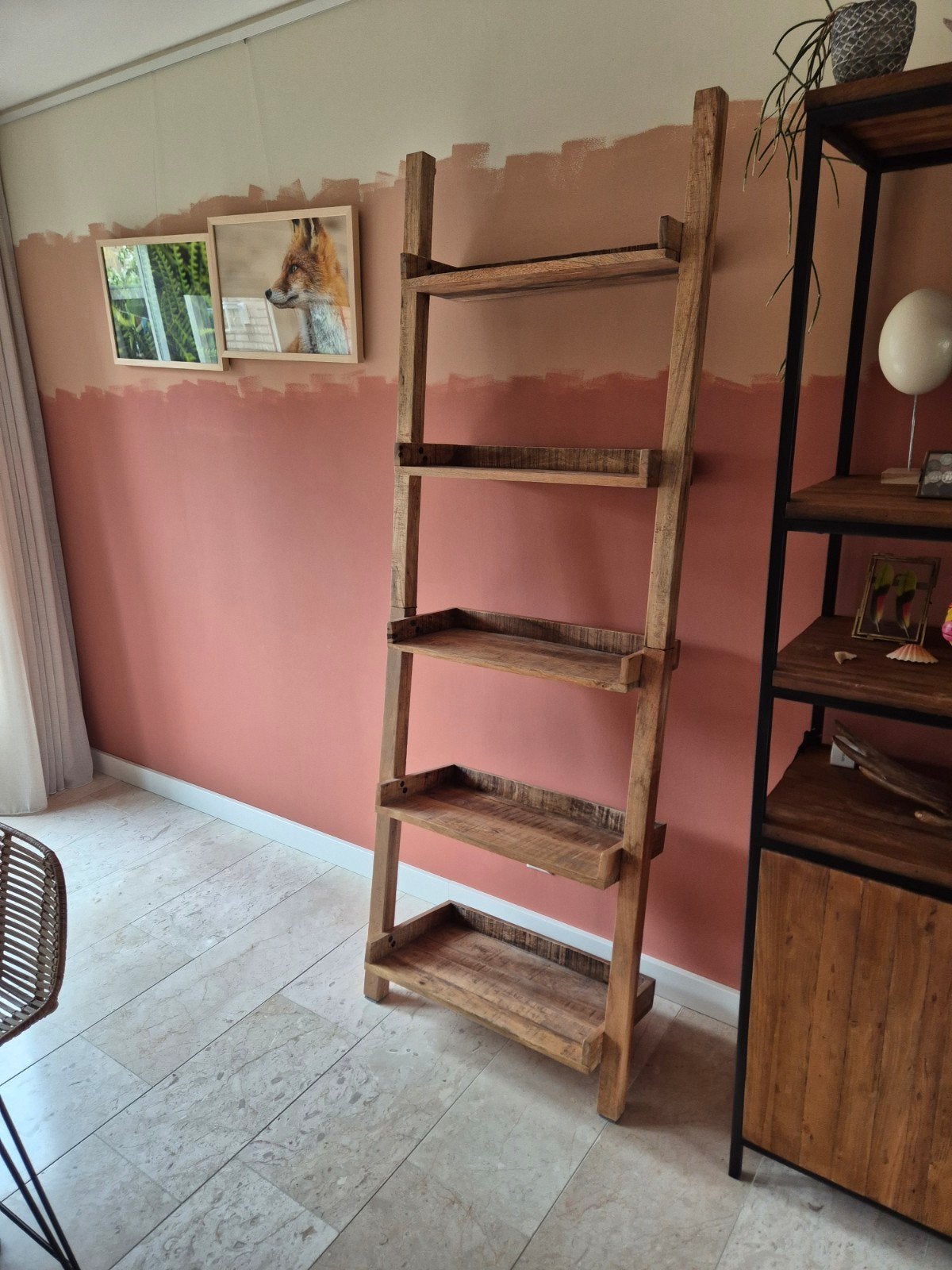 Mango houten boekenkast / lp-kast, Ophalen, Gebruikt
