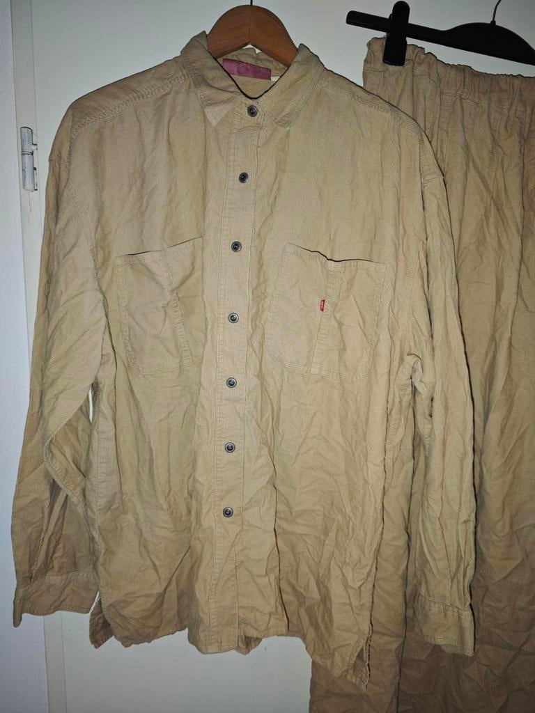 La Ligna beige lange rok & blouse Rokpak 44 46 maxirok fijne, Ophalen, Zo goed als nieuw, Maat 42/44 (L), Beige