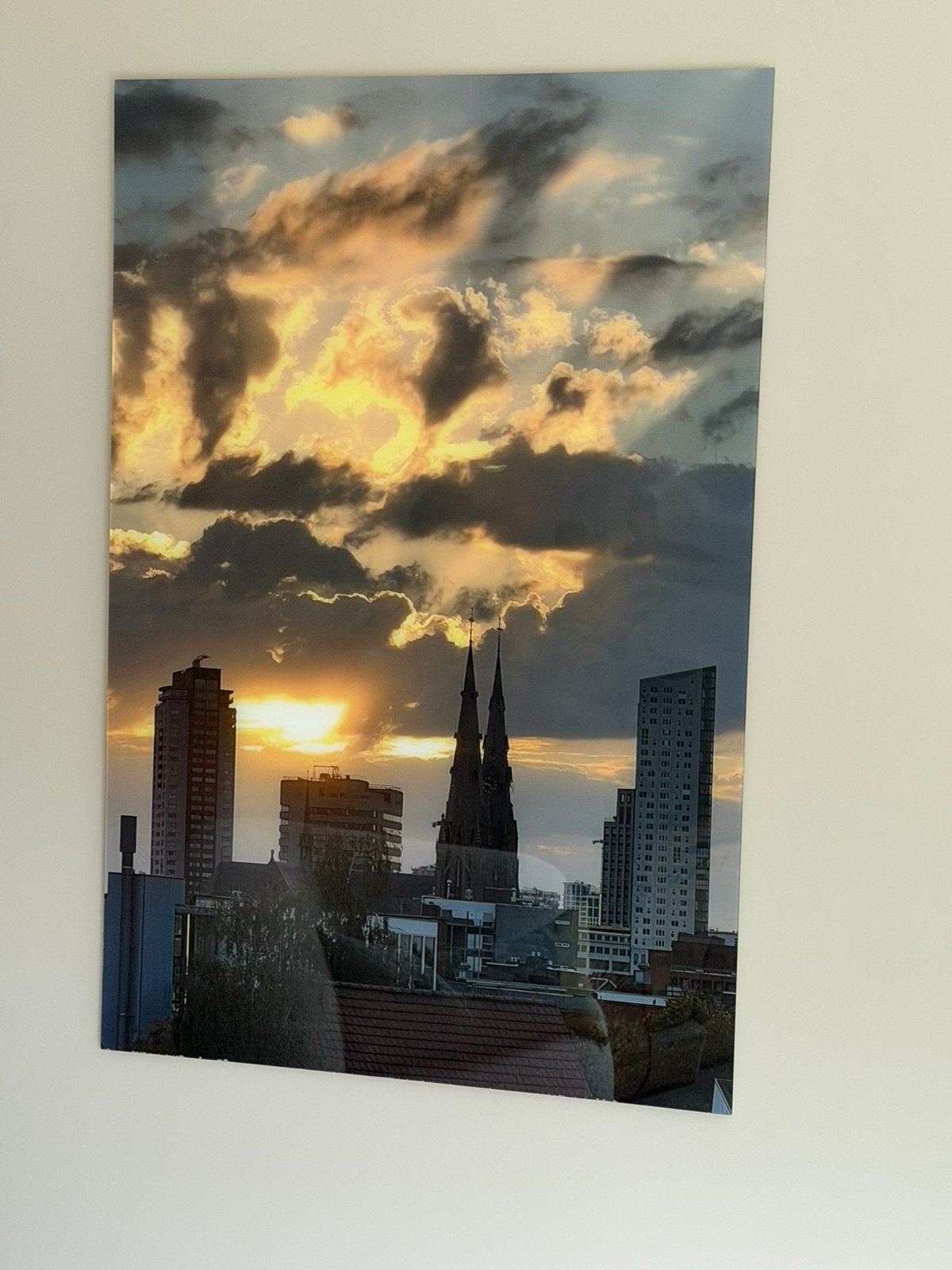 Foto op plexiglas skyline Eindhoven, Oorspronkelijke maker, Ophalen of Verzenden, Zo goed als nieuw, 75 tot 100 cm