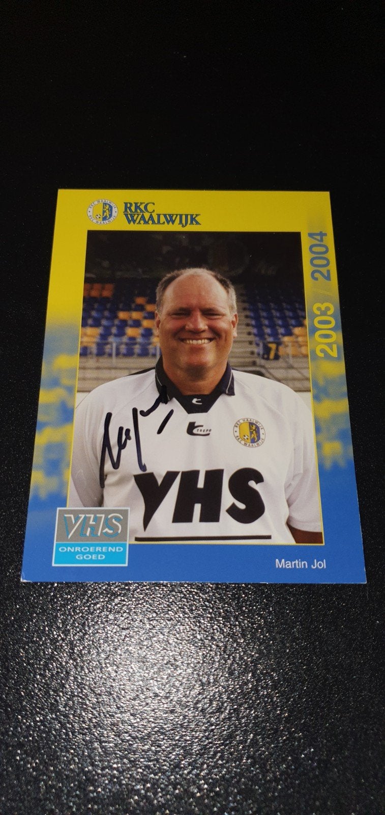 Spelerskaart Martin Jol RKC Waalwijk met originele handteken, Verzenden, Nieuw, Overige binnenlandse clubs, Spelerskaart