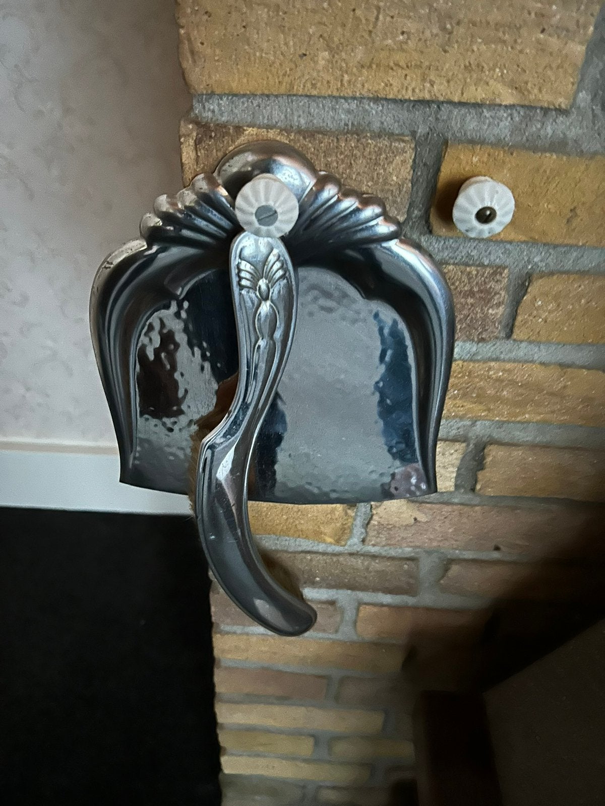 Mooie oude ijzeren stoffer en blik , voor sier asn de schouw, Antiek en Kunst, Ophalen of Verzenden