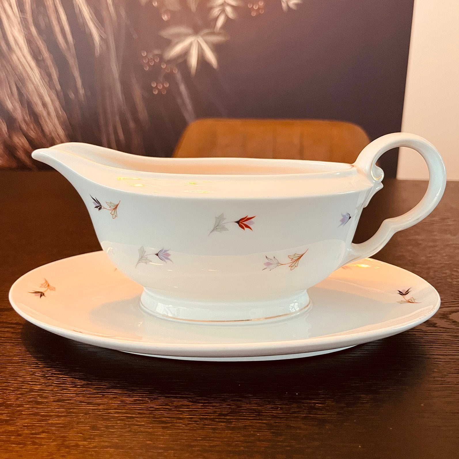 vintage saucière (juskom) met vaste schotel Arzberg Bavaria, Ophalen of Verzenden
