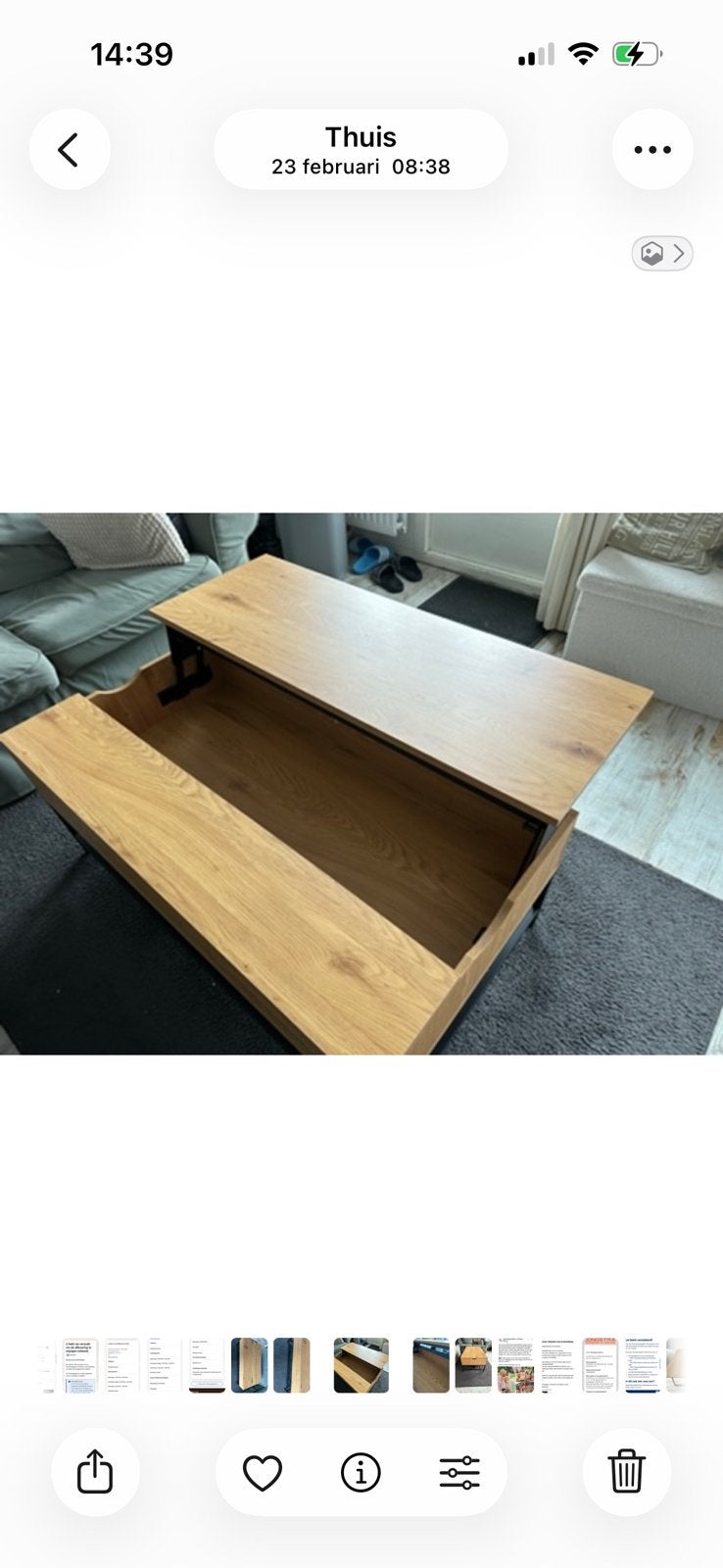 Mooie salontafel, Ophalen