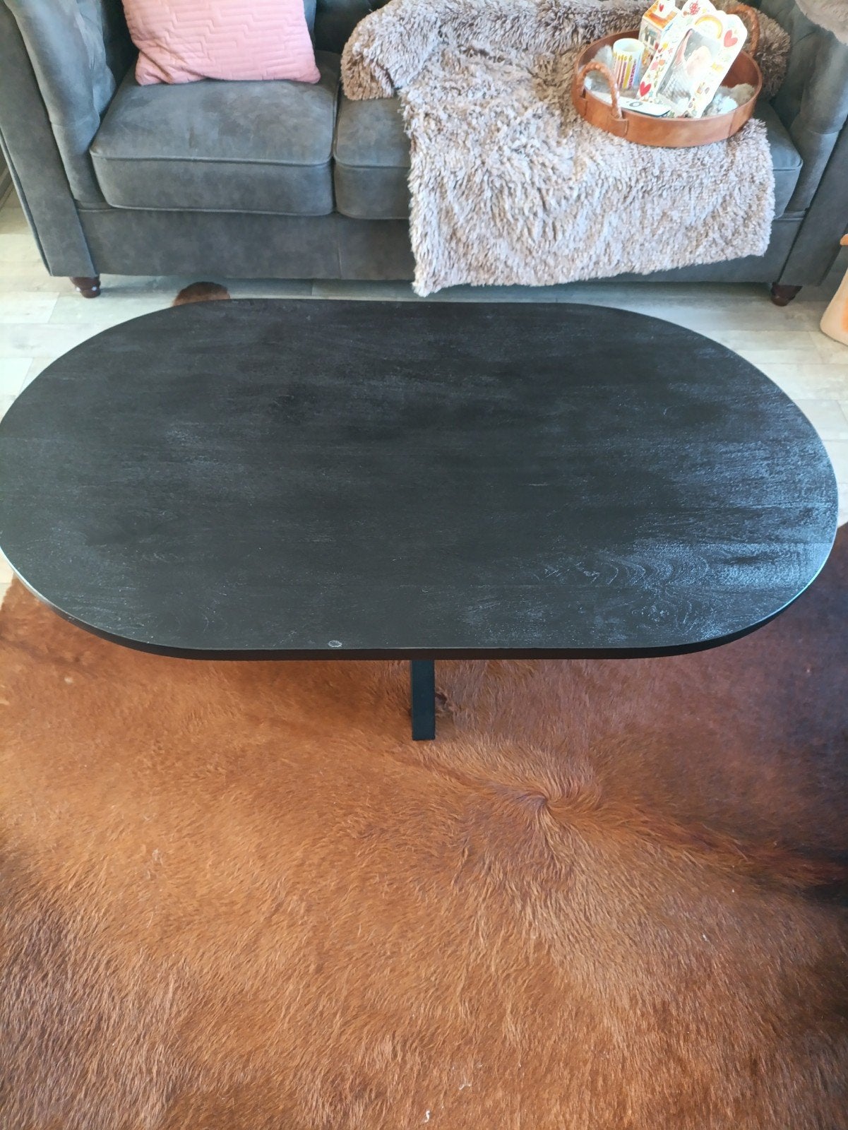Mango salon tafel 120x70x46 cm, Ophalen, Gebruikt, 100 tot 150 cm, 50 tot 100 cm