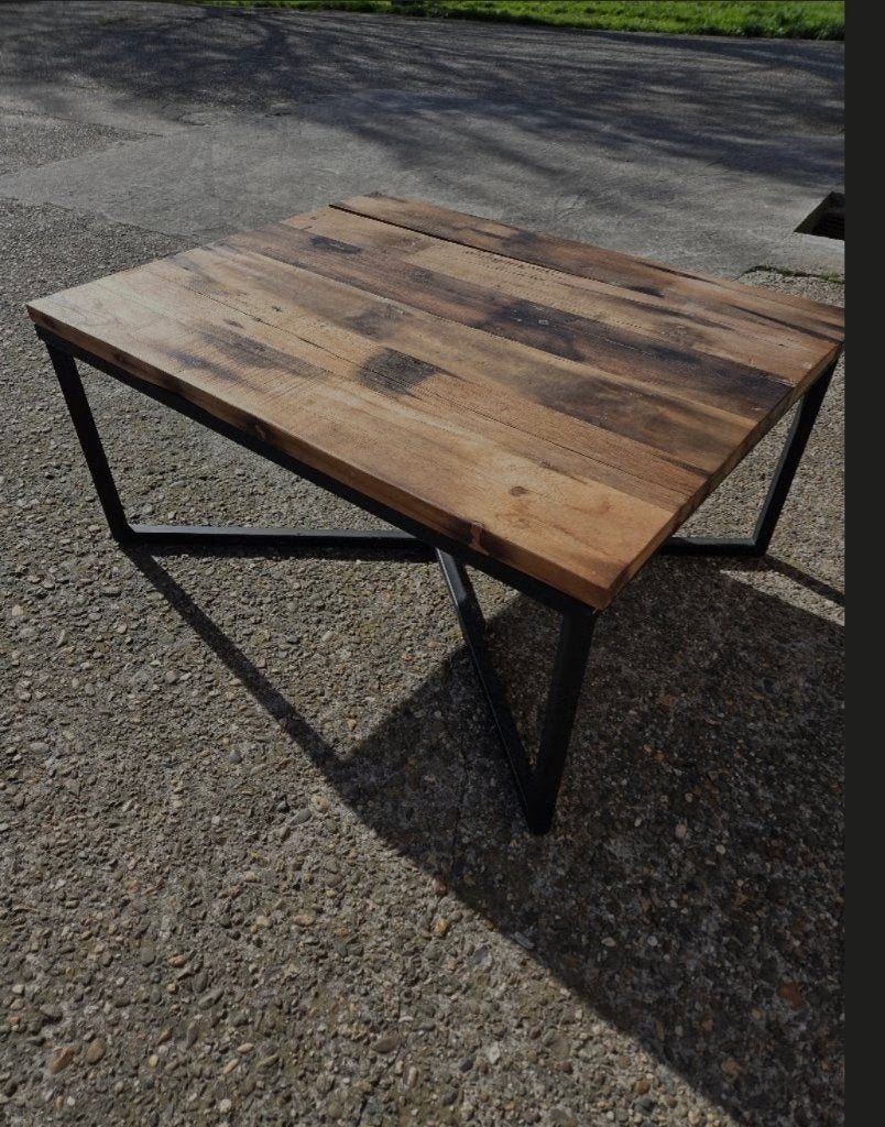 Industriële salontafel, Ophalen, Gebruikt, 100 tot 150 cm, 50 tot 100 cm
