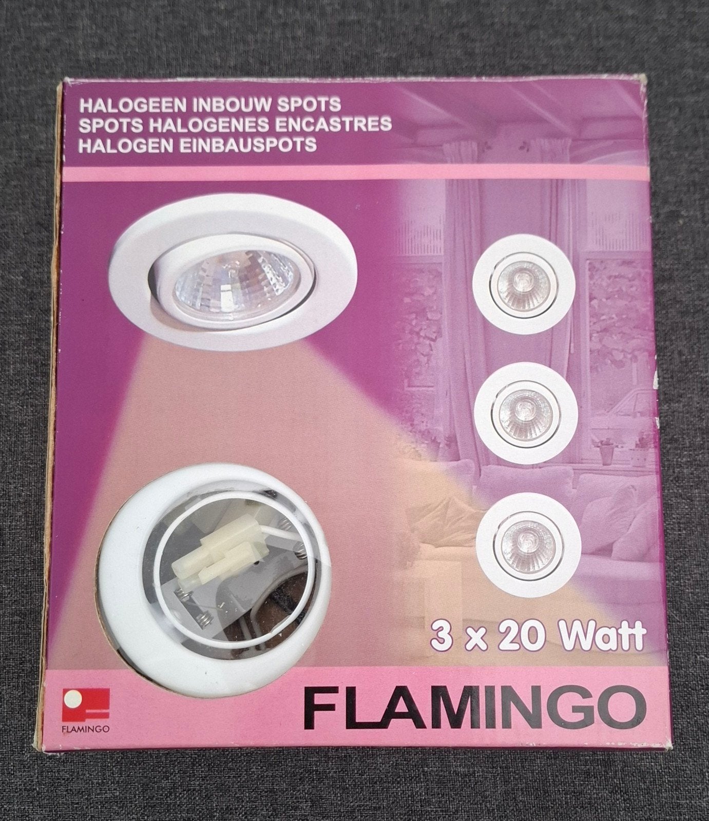 Flamingo Halogeen Inbouwspots - 3x20W, Huis en Inrichting, Ophalen, Metaal of Aluminium, Nieuw, Inbouw